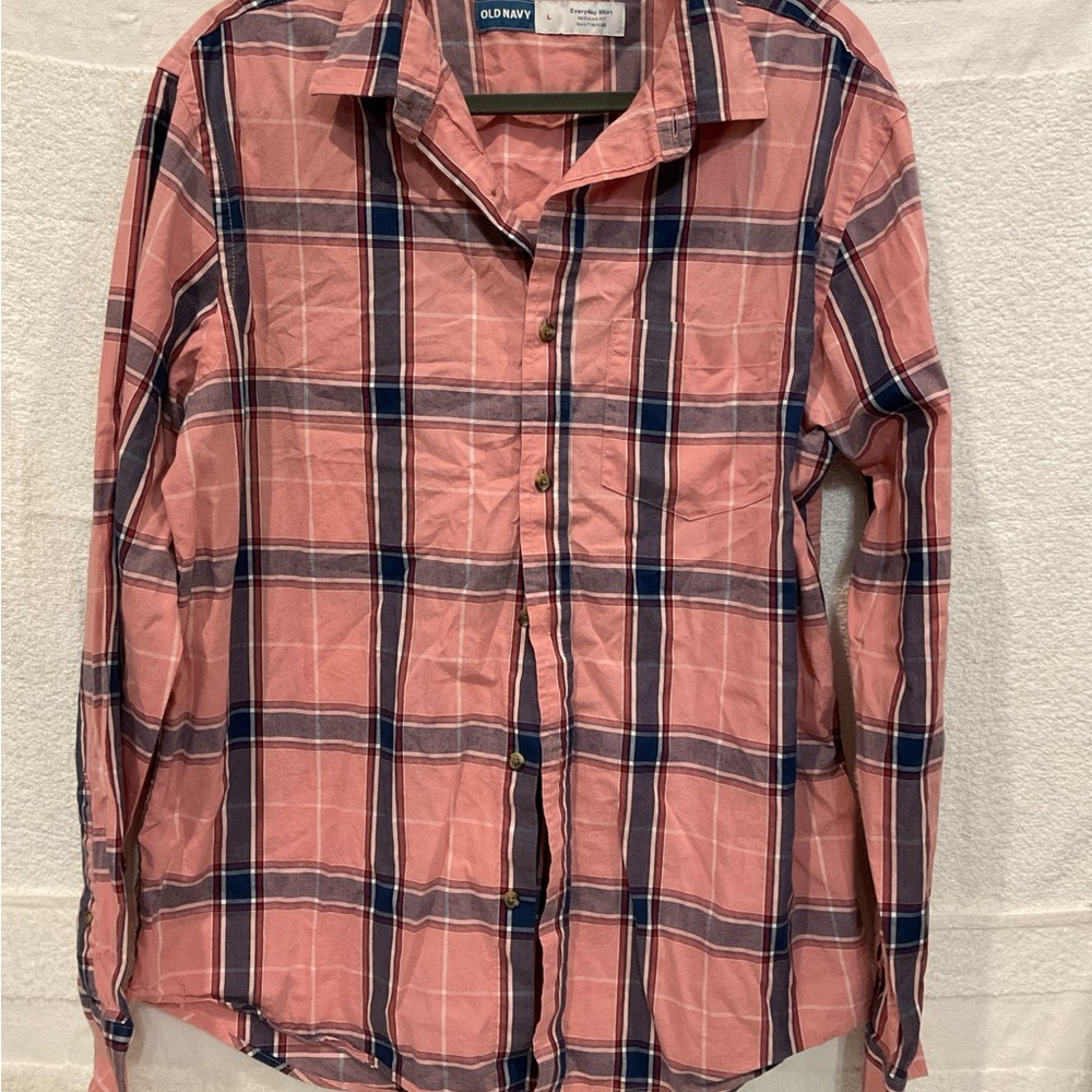 Old Navy Pink and Blue Checkered Shirt